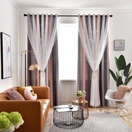 Verduisteringsgordijn Op Maat Gemaakt Gordijn Hollow Star Met Transparante Slaapkamer