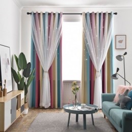 Verduisteringsgordijn Op Maat Gemaakt Gordijn Hollow Star Met Transparante Slaapkamer