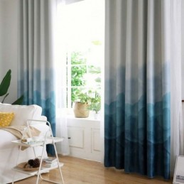 Blauw Mist Bedrukt Gordijn Op Maat Gemaakt Gordijn Modern Eenvoudig Verduisterend Woonkamer Slaapkamer Kinderstof