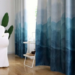 Blauw Mist Bedrukt Gordijn Op Maat Gemaakt Gordijn Modern Eenvoudig Verduisterend Woonkamer Slaapkamer Kinderstof