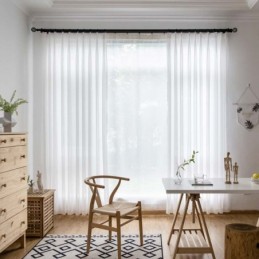 Witte Chiffon Transparante Gordijnstof Op Maat Gemaakt, Moderne Ademende Stof Voor Woonkamer, Slaapkamer En Kinderkamer