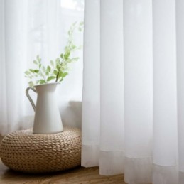 Witte Chiffon Transparante Gordijnstof Op Maat Gemaakt, Moderne Ademende Stof Voor Woonkamer, Slaapkamer En Kinderkamer