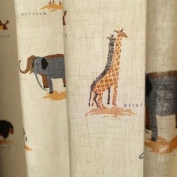 Beige Cartoon Patroon Gordijn Op Maat Gordijn Leeuw Giraffe Olifant Kinderkamer Gordijnen