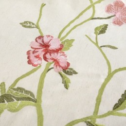 Modern Linnen Verduisteringsgordijn Op Maat Gemaakt Gordijn Minimalistisch Rode Bloem Geborduurd