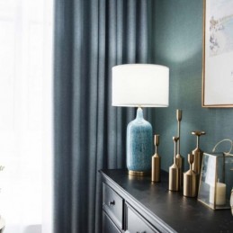 Effen Blauw Verduisteringsgordijn Op Maat Gemaakt Gordijn Moderne Eenvoudige Woonkamer Slaapkamer Stof