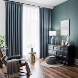 Effen Blauw Verduisteringsgordijn Op Maat Gemaakt Gordijn Moderne Eenvoudige Woonkamer Slaapkamer Stof