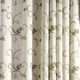 Japanse Stijl Gordijn Op Maat Gemaakt Gordijn Minimalistische Groene Bladeren Geborduurd Woonkamer Slaapkamer