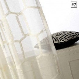 Honingraat Borduurwerk Transparant Gordijn Op Maat Gemaakt Gordijn Amerikaans Abstract Woonkamer Slaapkamer Stof