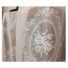 Europees Stijl Transparant Gordijn Op Maat Gemaakt Gordijnpaneel Kant Roos & Spiegel Voile Balkon Erker Één