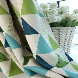 Nordic Geometry Gordijn Op Maat Gordijn Groene Driehoek Woonkamer Slaapkamer Stof
