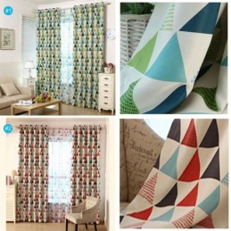 Nordic Geometry Gordijn Op Maat Gordijn Groene Driehoek Woonkamer Slaapkamer Stof