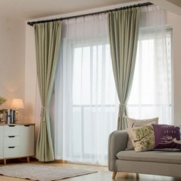 Effen Groen Verduisteringsgordijn Op Maat Gemaakt Gordijn Moderne Eenvoudige Woonkamer Slaapkamer Stof