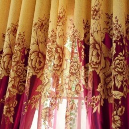 Luxe Transparante Gordijnen Op Maat Gemaakt Jacquard Gele Pioenroos Woonkamer Slaapkamer Raamdecoratie