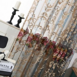 Nordic Sheer Gordijn Op Maat Gemaakt Gordijn Luxe Ademend Borduurwerk Woonkamer