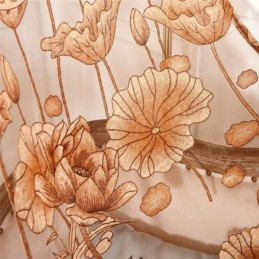 Modern Minimalistisch Voile Gordijn Op Maat Gemaakt Gordijn Bruin Jacquard Woonkamer Raam Transparant