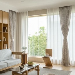 Bladbedrukte Gordijnen Amerikaanse Stijl Polyester