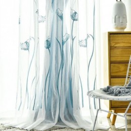 Amerikaans Gordijn Op Maat Gemaakt Gordijn Lotusblad Borduurwerk Verduisterend