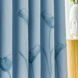 Amerikaans Gordijn Op Maat Gemaakt Gordijn Lotusblad Borduurwerk Verduisterend