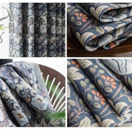 Amerikaanse Katoenen En Linnen Gordijnen Met Bloemenprint