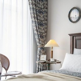 Amerikaanse Katoenen En Linnen Gordijnen Met Bloemenprint