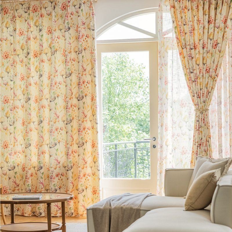 Verduisterende Gordijnen Amerikaanse Bloemenprint