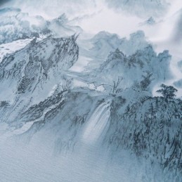 Gordijnen Met Hoge Precisie, Moderne, Eenvoudige Inkt, Landschapsafdrukken