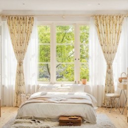 Gordijnen Amerikaanse Bloemenprint Verduisterend