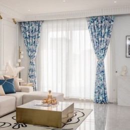 Gordijn Op Maat Gemaakt Gordijn Nordic Stijl Blad Bedrukt