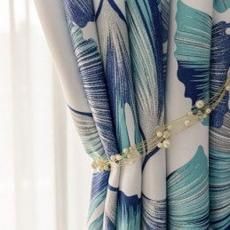 Gordijn Op Maat Gemaakt Gordijn Nordic Stijl Blad Bedrukt