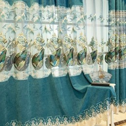 Halfverduisterend Gordijn Op Maat Gemaakt Gordijn Chinese Stijl Chenille Pipa Borduurwerk Voor Woonkamer Slaapkamer