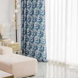 Chenille Bedrukte Gordijnen Scandinavische Verduistering