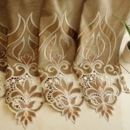 Chenille Borduurgordijn Op Maat Gemaakt Semi-Verduisterend Europees Bloemengordijn Voor Woonkamer/Slaapkamer