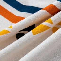 Nordic Stijl Linnen Gordijnen Geometrisch Bedrukt Voor Woonkamer Slaapkamer