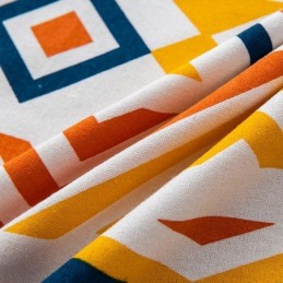 Nordic Stijl Linnen Gordijnen Geometrisch Bedrukt Voor Woonkamer Slaapkamer