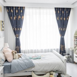 Katoenen Gordijn Op Maat Gemaakt Gordijn Met Beerprint Voor Kinderen