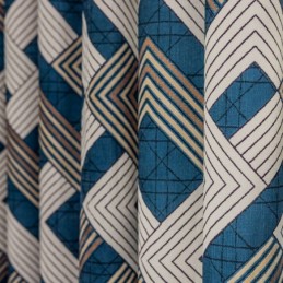 Chenillegordijnen Geometrisch Bedrukt, Scandinavische Stijl, Verduisterend