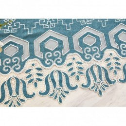 Chenille Semi-Verduisteringsgordijn Op Maat Gemaakt Gordijn Met Europees Bloemenborduurwerk Voor Woonkamer/Slaapkamer