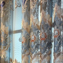 Chenille Semi-Verduisteringsgordijn Op Maat Gemaakt Gordijn Europees Bloemenborduurwerk Woonkamer Slaapkamer