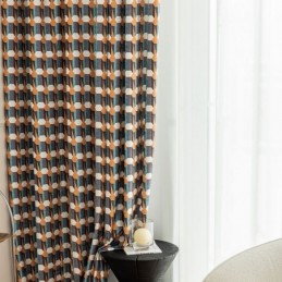 Chenille Gordijn Op Maat Gemaakt Gordijn Scandinavische Stijl Geometrisch Bedrukt Verduisterend