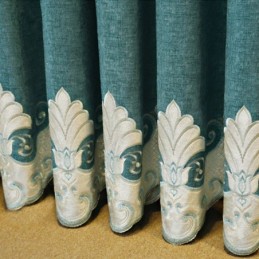 Borduurwerkgordijn Op Maat Gemaakt Europees Bloemengordijn Semi-Verduisterend Voor Woonkamer/Slaapkamer