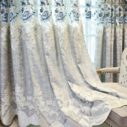 Europees Chenillegordijn Op Maat Gemaakt Gordijn Met Bloemenborduurwerk Voor Woonkamer/Slaapkamer