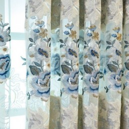 Europees Chenillegordijn Op Maat Gemaakt Gordijn Met Bloemenborduurwerk Voor Woonkamer/Slaapkamer