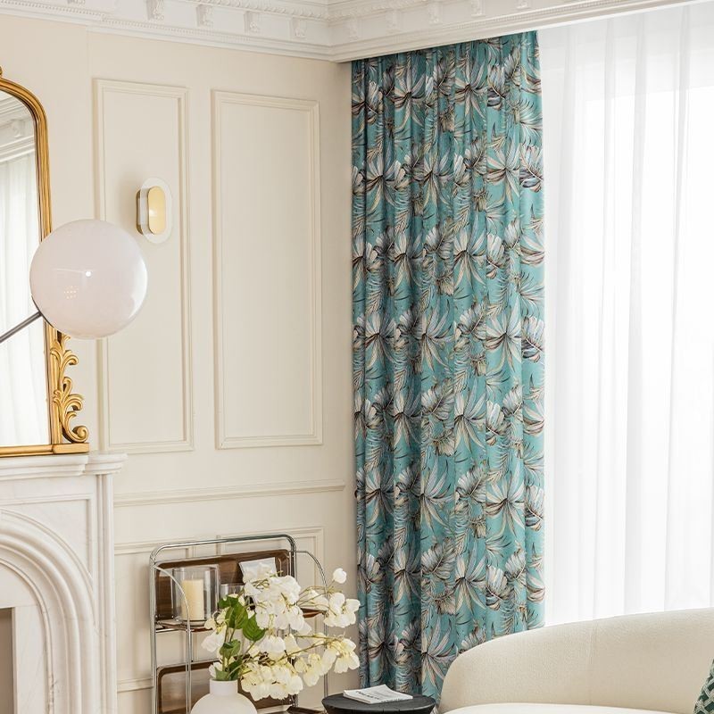 Chenille Verduisteringsgordijnen Europese Stijl Met Plantenprint