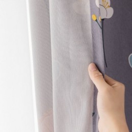 Katoenen Gordijn Op Maat Gemaakt Gordijn Met Bloemenprint In Scandinavische Stijl