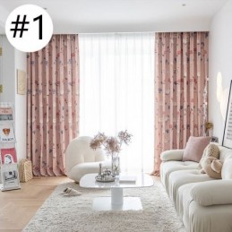 Katoenen Gordijn Op Maat Gemaakt Gordijn Met Bloemenprint In Scandinavische Stijl