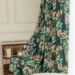 Chenille Verduisteringsgordijnen Europese Stijl Met Plantenprint