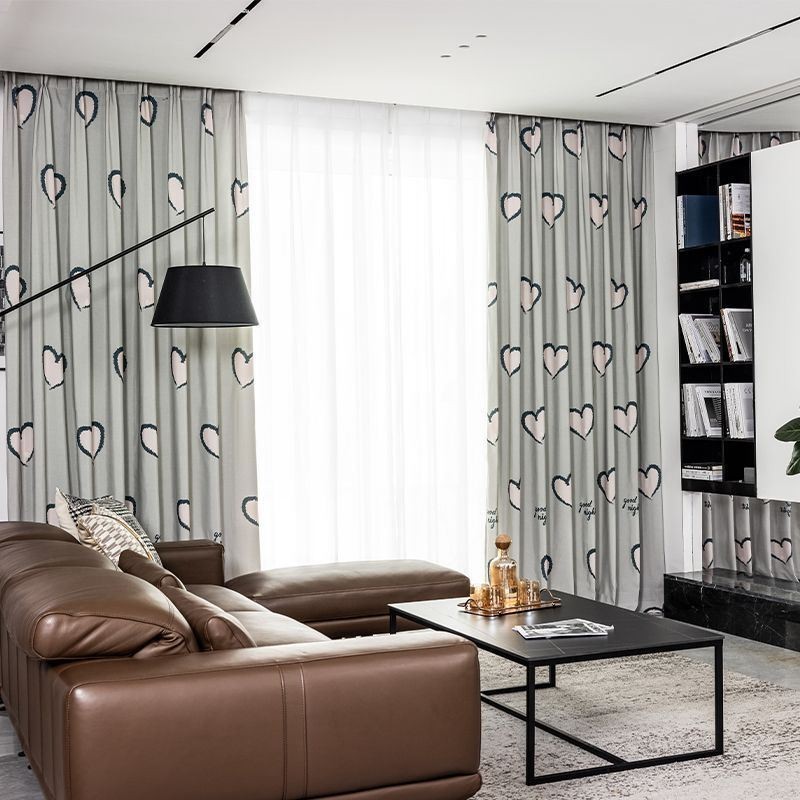 Katoenen Gordijn Op Maat Gemaakt Gordijn Hartvormig Bedrukt Nordic