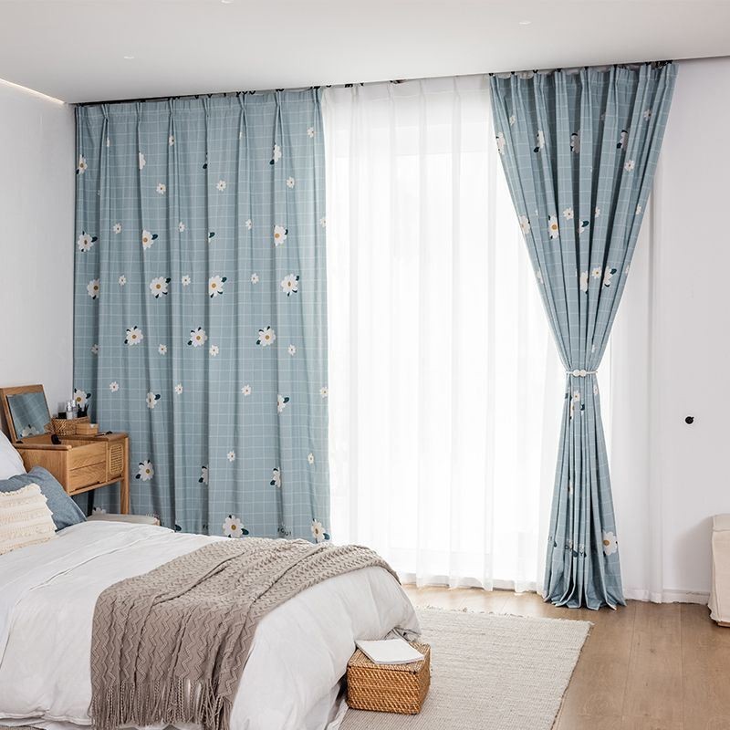 Katoenen Gordijn Op Maat Gemaakt Gordijn Met Bloemenprint In Scandinavische Stijl