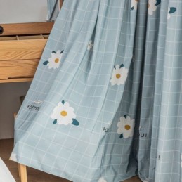 Katoenen Gordijn Op Maat Gemaakt Gordijn Met Bloemenprint In Scandinavische Stijl