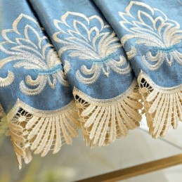 Halfverduisterend Gordijn Op Maat Gemaakt Gordijn Met Europees Bloemenborduurwerk Voor Woonkamer/Slaapkamer